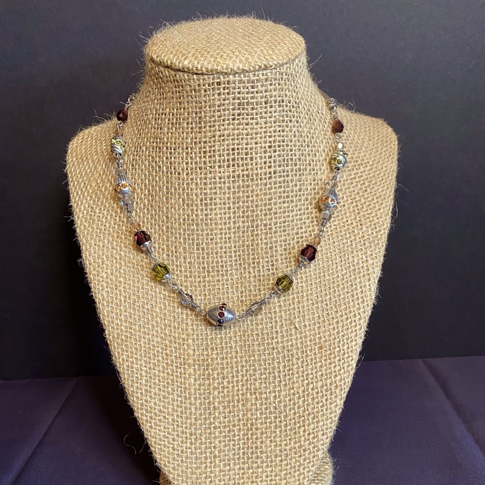 Brighton 16-18” necklace. Multi colored embellished stones.
